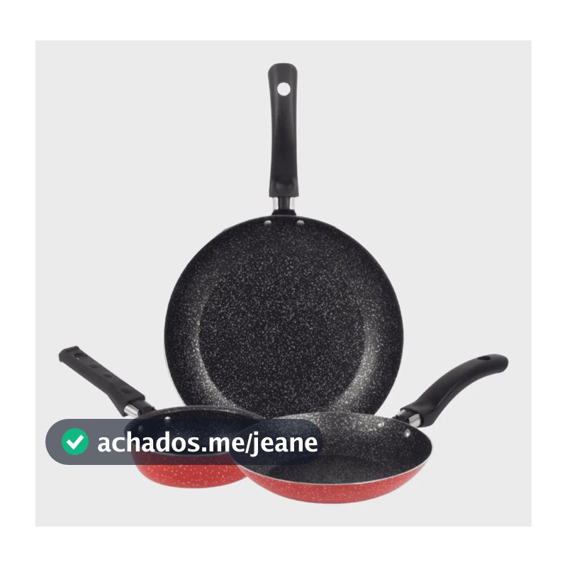Conjunto De Frigideiras Antiaderente 16/20 Ovo 14 Vermelho