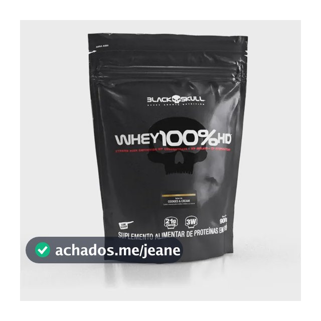 Proteína Black Skull Whey 100% Hd Em Pó Sabor Cookies And Cream X 900g