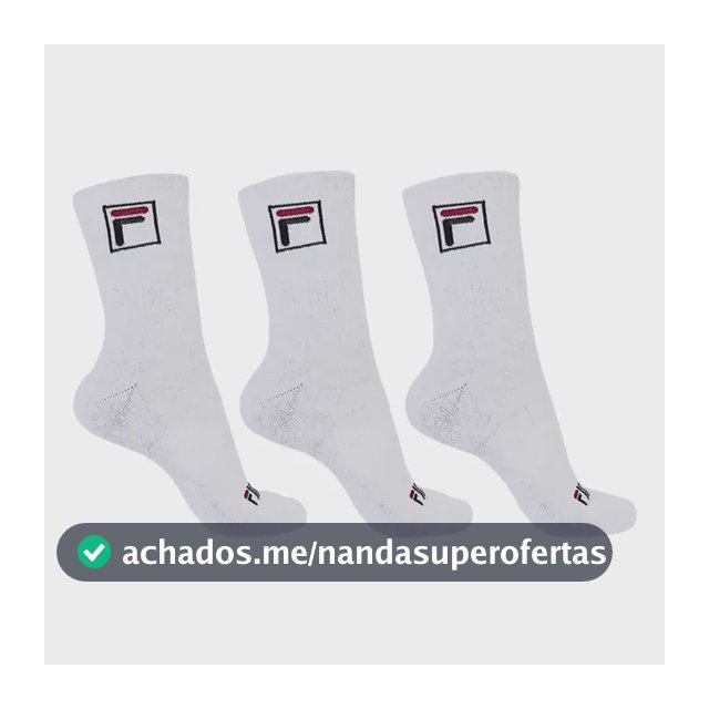 Kit 3 Pares Meia Fila Fbox Cano Alto Branca Unissex Original