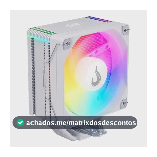 Air Cooler Gamer Argb Temp 6 Com Display De Temperatura Branco