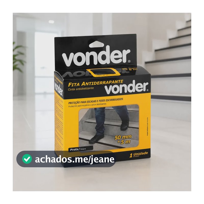Fita Anti Derrapante Para Escada Piso Degrau Rampas 5mx50mm Preto