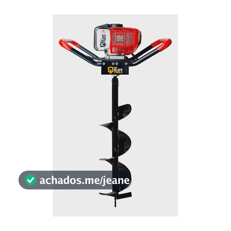 Perfurador De Solo A Gasolina 52cc 2 Tempos Profiissional Com Broca 80x20cm Tpf2000 The Black Tools