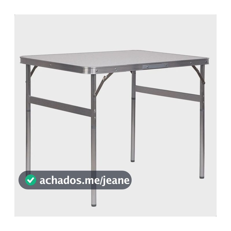 Mesa Camping Palisad 695838 Alumínio Tampo MDF 90x60cm Pés Dobráveis