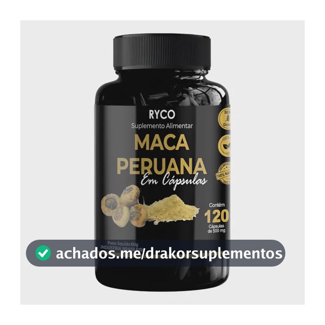 Maca Peruana Original 120 Cápsulas- Envio Já Sem Sabor