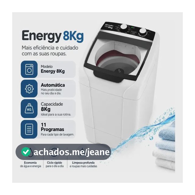 Máquina De Lavar Mueller Energy Ciclo Rápido 8kg Branco-127v 127v Branco