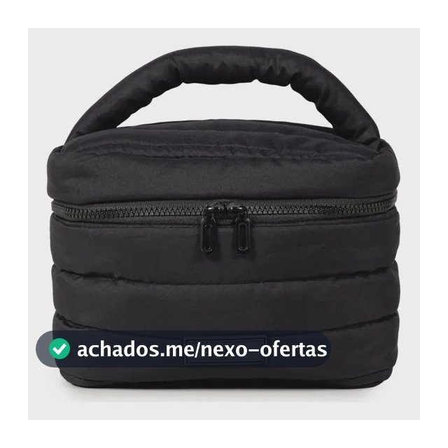 Necessaire Puffer M Gocase Acolchoada Com Zíper Preto Acolchoada