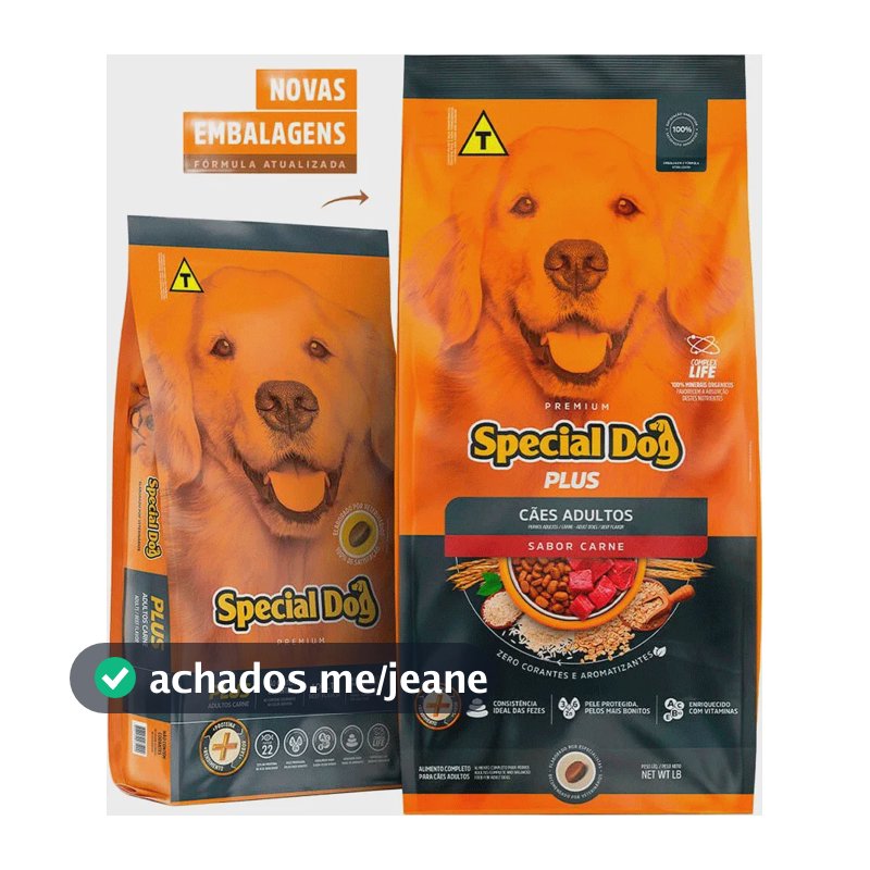 Ração Special Dog Premium Carne Plus Para Cães Adultos 10kg