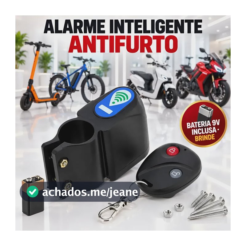 Alarme Inteligente Patinete Bicicleta Scooter Anti Furto Preto