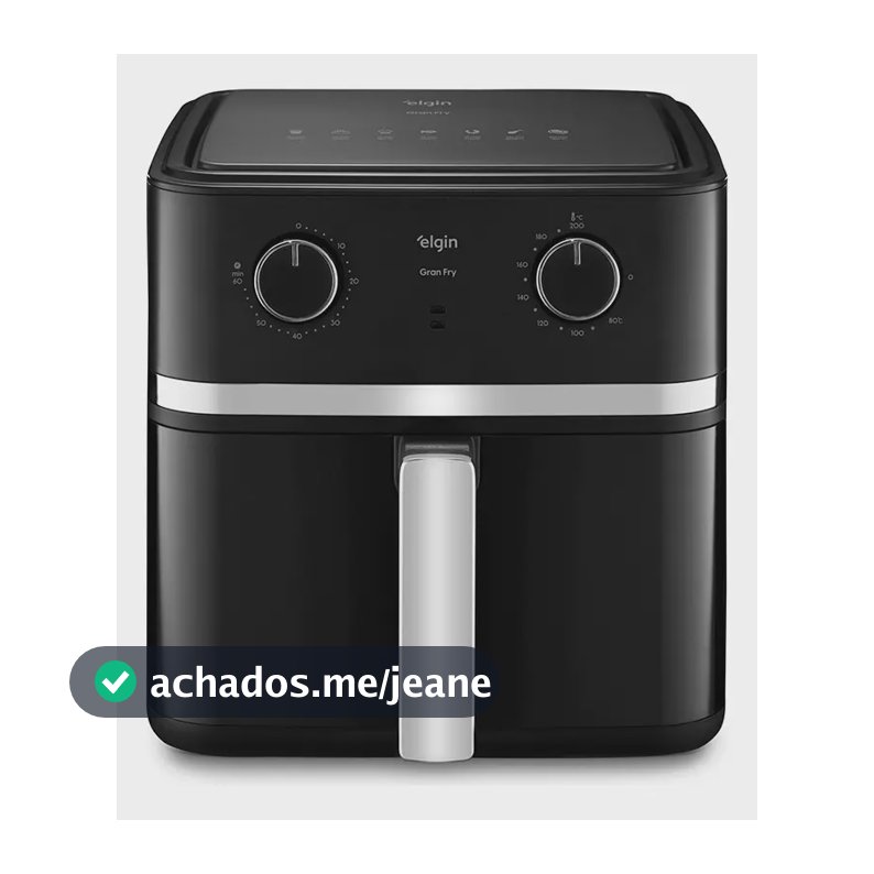 Fritadeira Elétrica Air Fryer Gran Fry Elgin - 8 Litros Preto