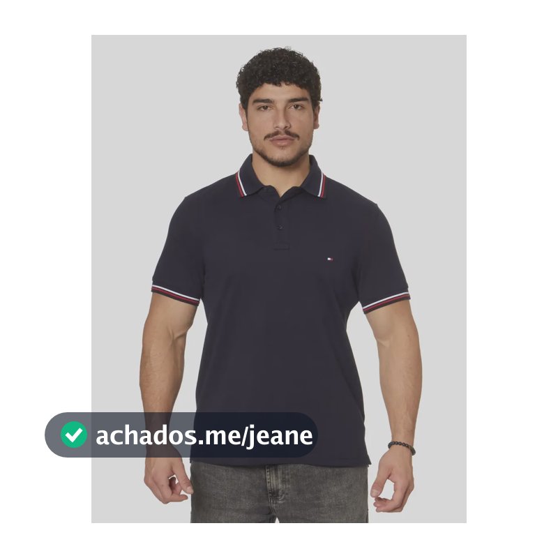 Camisa Polo Tommy Hilfiger Masculino Thmw0mw37346 Desert Sky N/a G Liso