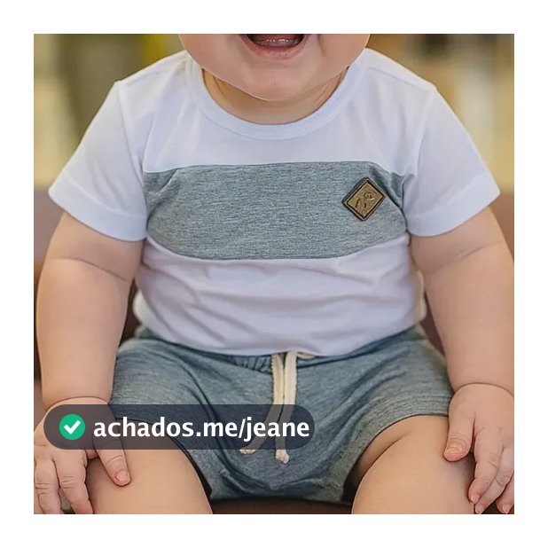 Conjunto Blusa Short Bebê Menino Confortavel Calor 0-6meses