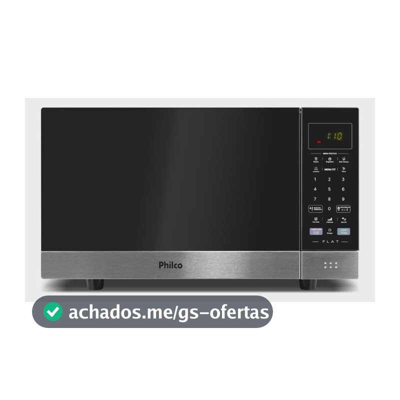 Micro-Ondas PMO30F Flat 28L Preto Espelhado Philco 220V