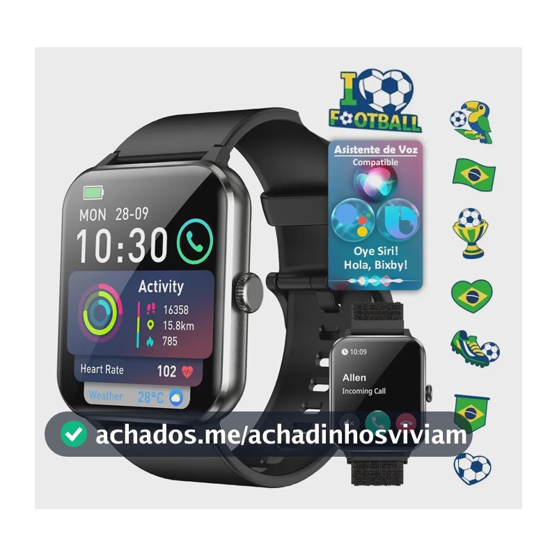 Relógio Inteligente Smartwatch Blackview R50 Gps 10m/ip68 Preto
