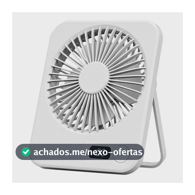 Mini Ventilador De Mesa Silencioso 2000mah Cílios Maquiagem Branco