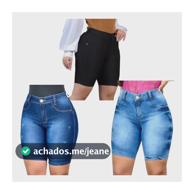 Kit Atacado Shorts Bermuda Jeans Meia Coxa Cintura Alta 03