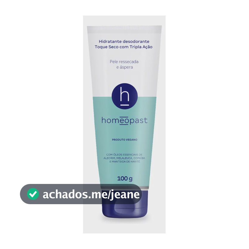 Creme Homeopast Tripla Ação, Hidratante para Pés Ressecados e Sensíveis com Toque Seco 100g