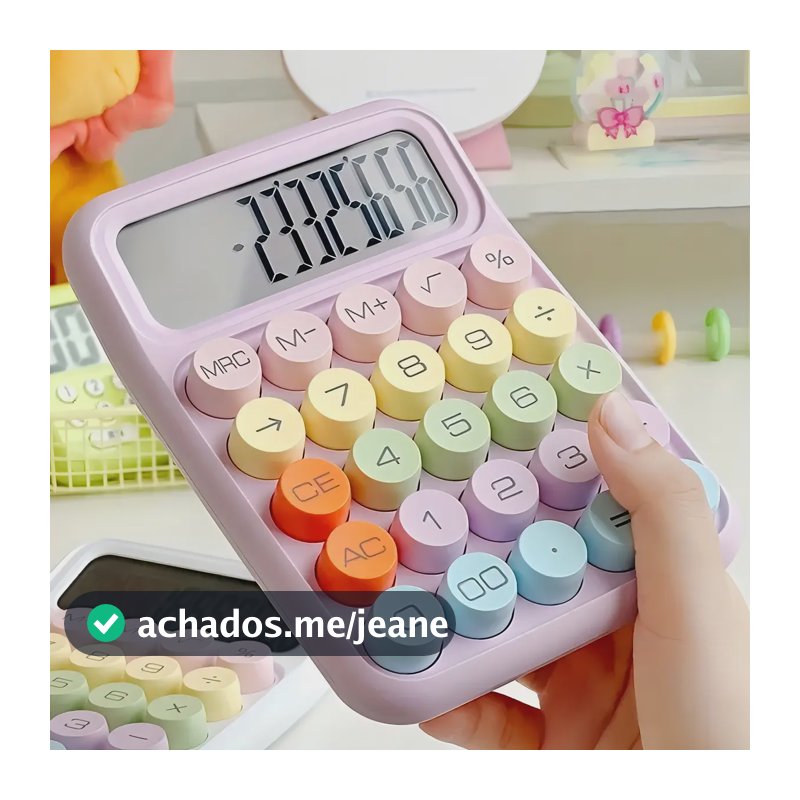 Calculadora Super Premium Tecla Mecânica Alta Durabilidade Cor Lilás