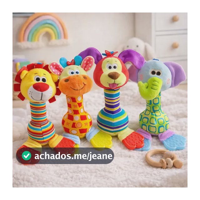 Brinquedo Chocalho Mordedor Bebê Sensorial Infantil Pelucia Elefante