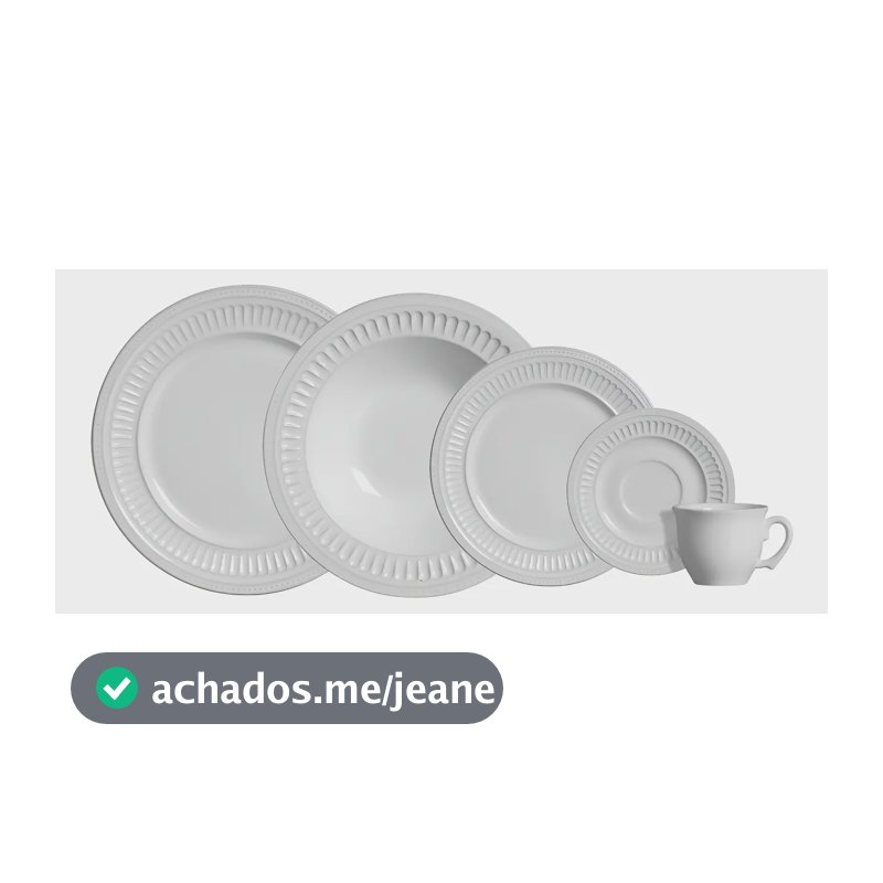 Aparelho de Jantar 20 peças Branco Poppy de Cerâmica - Scalla Cerâmica
