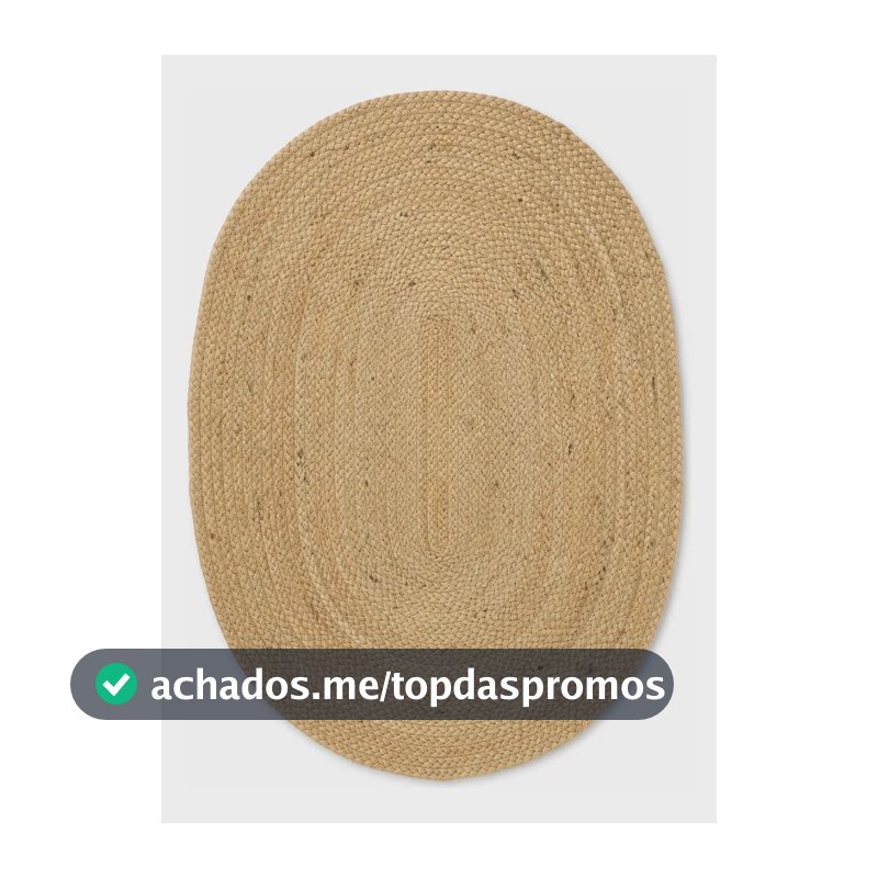 Tapete Oval Fibra Natural Rustico Artesanal Juta Timbu 90 Cm 60 Cm Natural