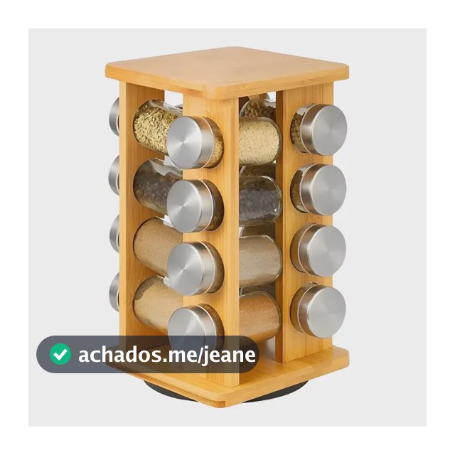 Porta Temperos Condimentos Giratório 16 Potes Vidro Suporte Bambu 360 Graus Organizador Cozinha Luxo Premium Moderno Praticidade Decoração Casa Especiarias Kit Completo Elegante Qualidade Palada Shop