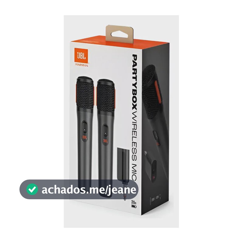 Microfone Wireless Preto - 2 Unidades Jbl Partybox Preto