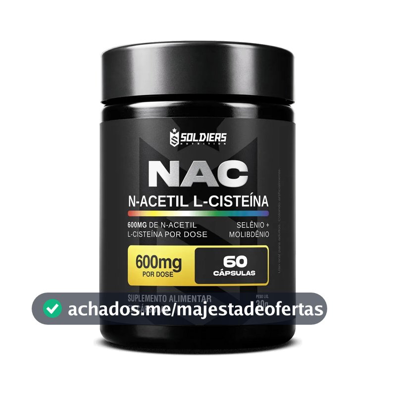 NAC N-Acetil L-Cisteína Selênio e Molibdênio 60 Caps - Soldiers Nutrition