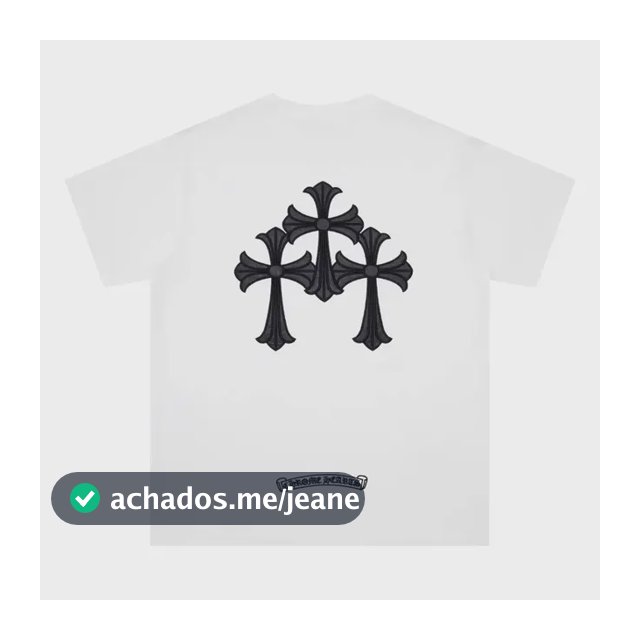 Camiseta De Algodão Chrome Heart Cross Streetwear