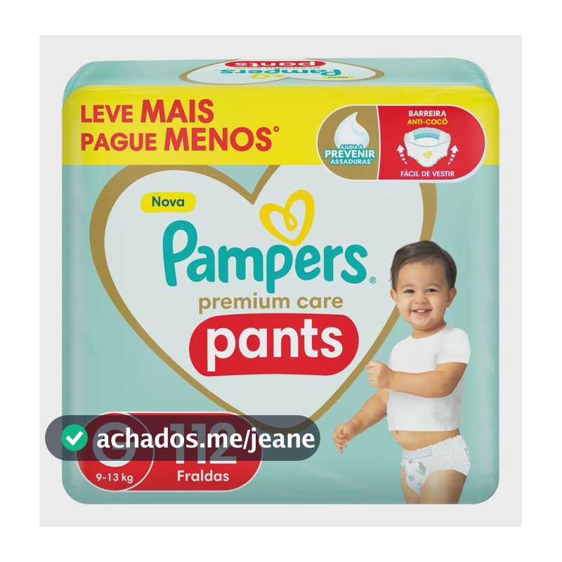 Fralda Pampers Premium Care Pants Tamanho G 112 Unidades