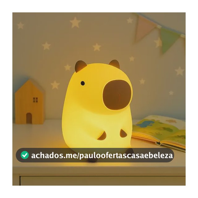 Luminária Capivara Abajur Silicone Recarregável Muda Cor Amarelo Laranja 110,220