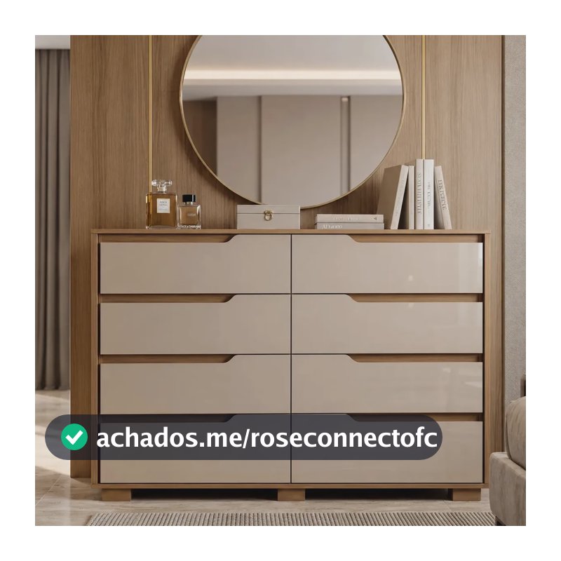 Cômoda 8 Gavetas Geórgia Moval Móveis Cor Carvalho/fendi