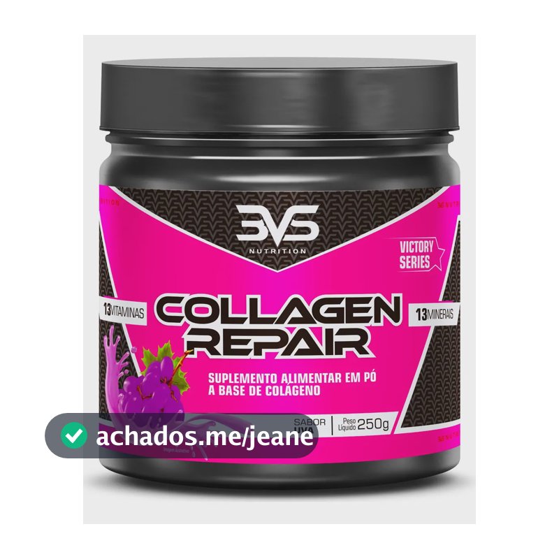 Colágeno Hidrolisado Em Pó 100% Puro - Fórmula Avançada Para Os Cabelos, Pele E Unha 250g - Sabor: Uva