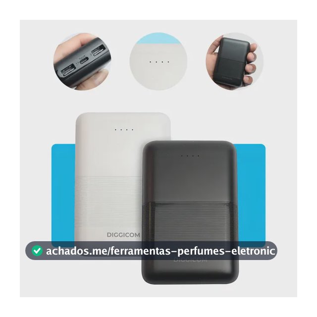 Carregador Portátil Power Bank 10.000 Mah Rápido Usb Turbo Universal Cor Sortida Diggicom