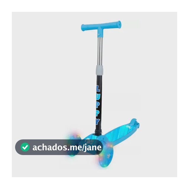 Patinete Infantil 3 Rodas Led Dobrável Luppy Azul Maxi Toys