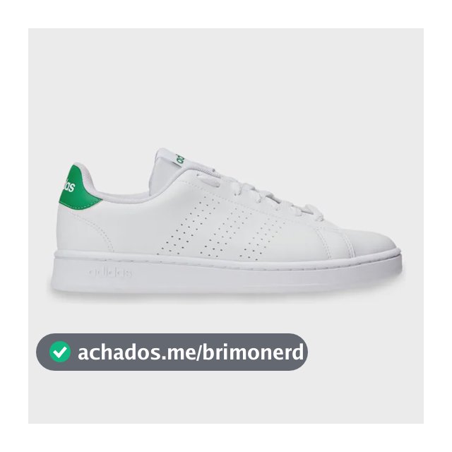 Tênis Masculino E Feminino Advantage 2.0 adidas Branco Nuvem E Verde Liso 40 Br