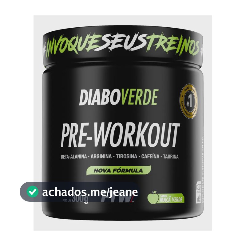 Suplemento FTW Diabo Verde Pre-Workout en pó sabor maçã verde x 300g