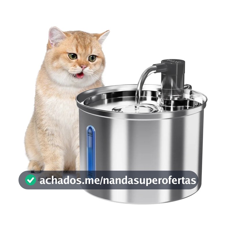 Fonte De Água De Aço Inoxidável Para Gatos E Cãe 3l Newpet