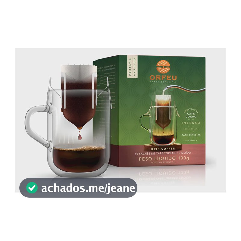 Café Filtrado Intenso Orfeu Drip Coffee Caixa 100g 10 Unidades