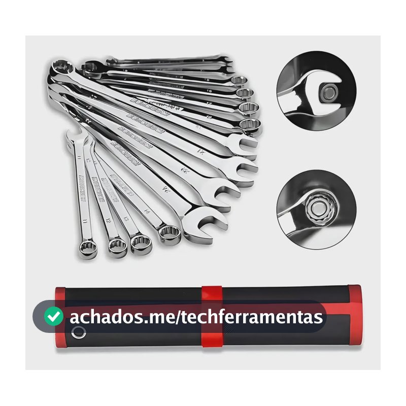Jogo Chave Combinada 14 Pçs 8 A 24mm Boca Estrela Prateado 14 Pçs