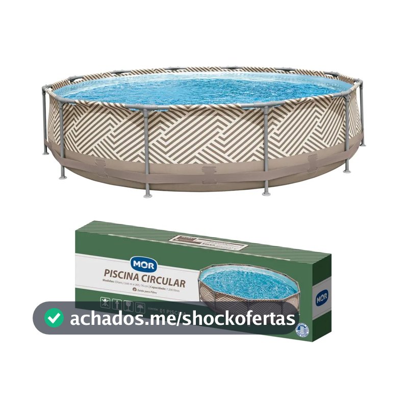 Piscina Estrutural Redonda Mor 7200 Litros Cinza