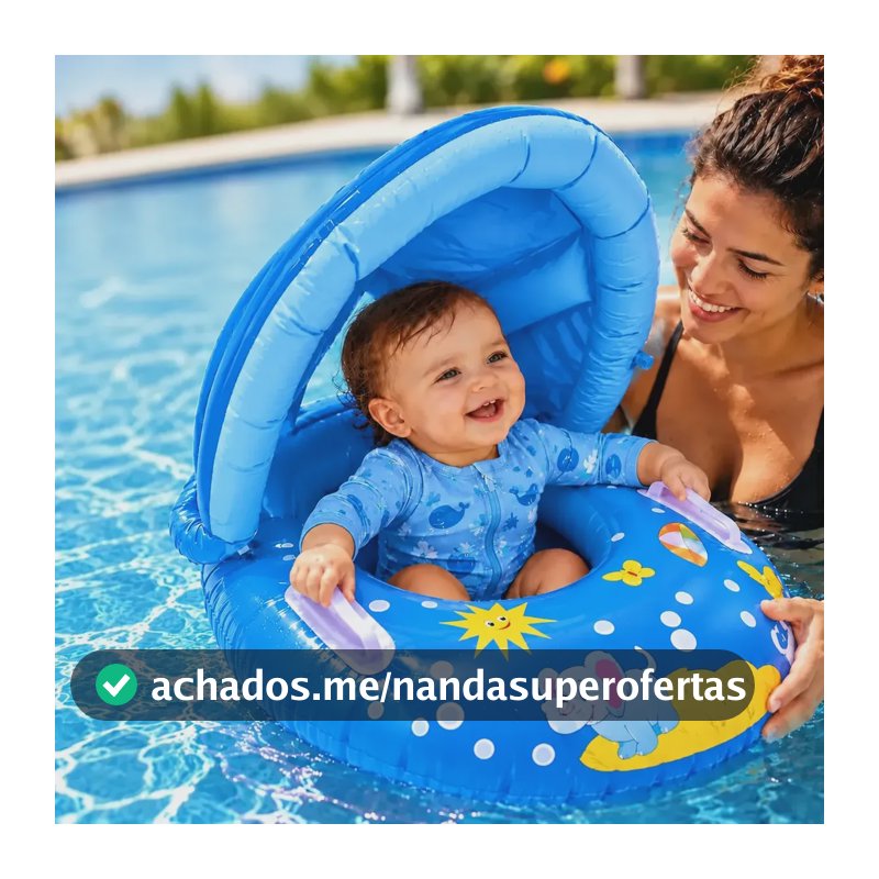 Boia Bebê Piscina Cobertura Infantil Inflável Proteção Praia Azul