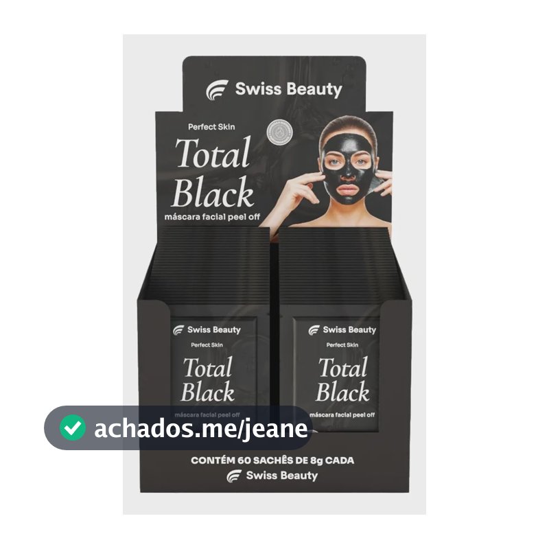 Display 60 Saches 8g Máscara Facial Total Black Perfect Skin Todo Tipo De Pele