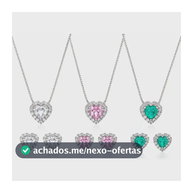 Conjunto Coração Passante Cravej. Rosa-chiclete