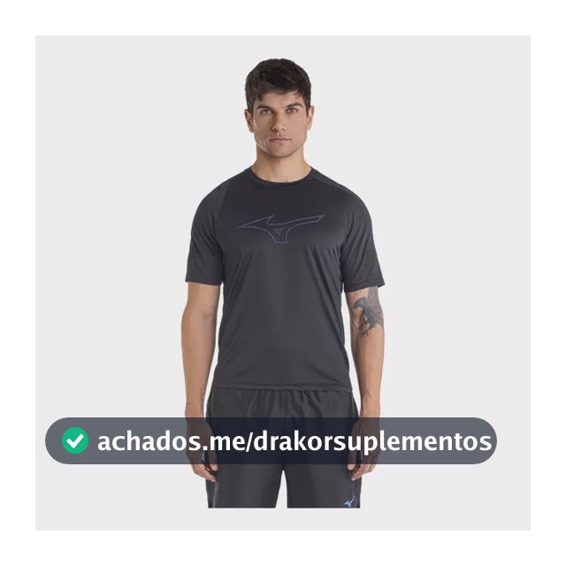 Camiseta De Corrida Mizuno Run Easy 5 Masculina Preto M