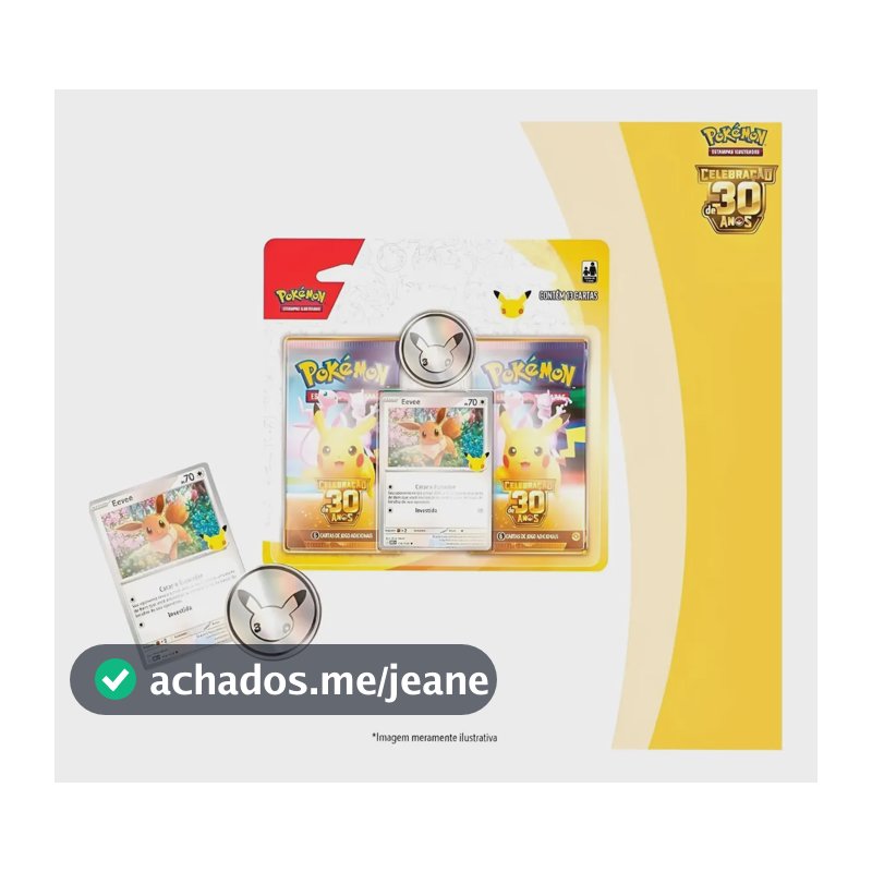 Pokemon Celebração 30 Anos Blister Duplo Com Moeda Eevee