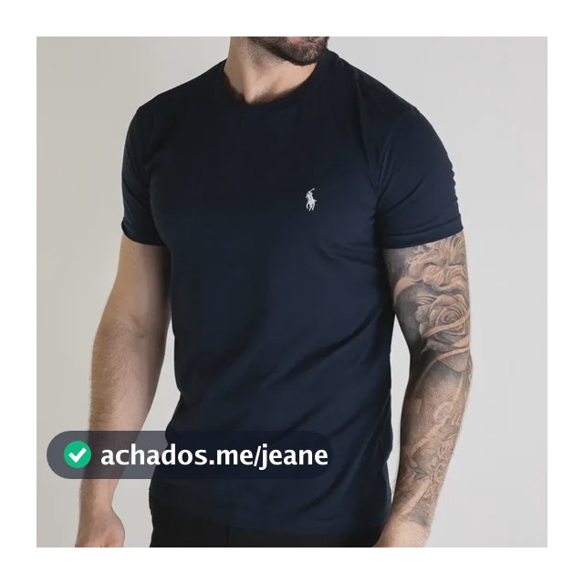 Camiseta Ralph Lauren Masculina Básica Azul Petróleo
