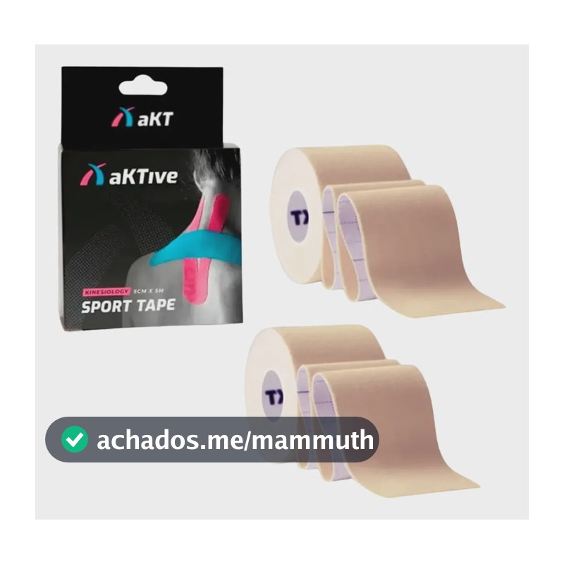 Kit 2 Tape Bandagem Elástica Esporte Fita Kinesio Funcional Bege