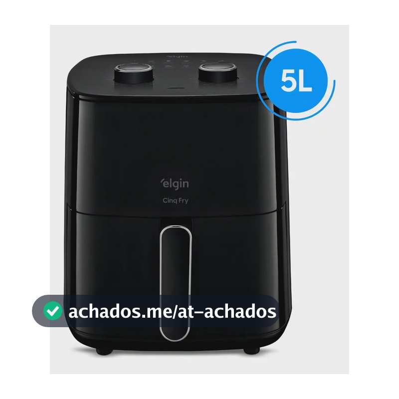 Air Fryer Fritadeira Elgin Cinq Fry 5L 1.500W Preta