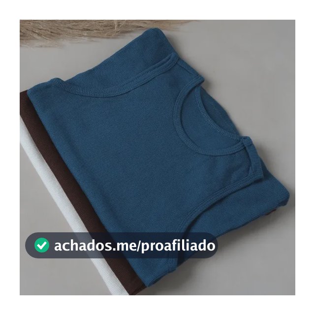 Kit 3 Blusas Regatas Femininas Caneladas Algodão Básicas