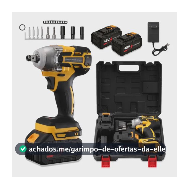 Chave De Impacto 48v Dupla Bateria Kit Com Maleta Sem Fio